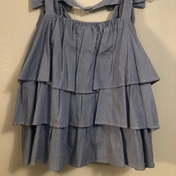 Casual blue and white striped top. - Picture 5 of 5